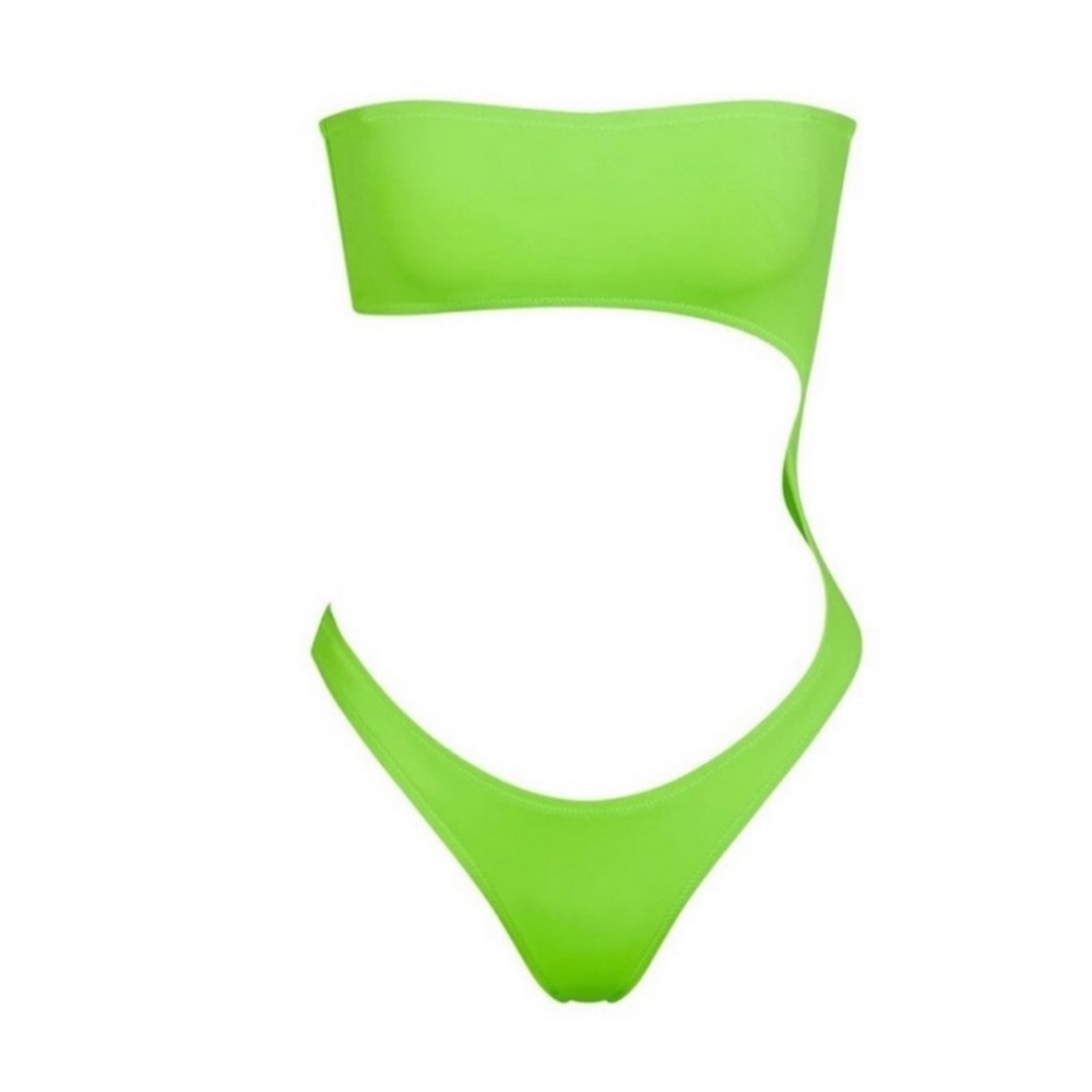 NWT Skims Cut out Strapless Monokini in Neon Green